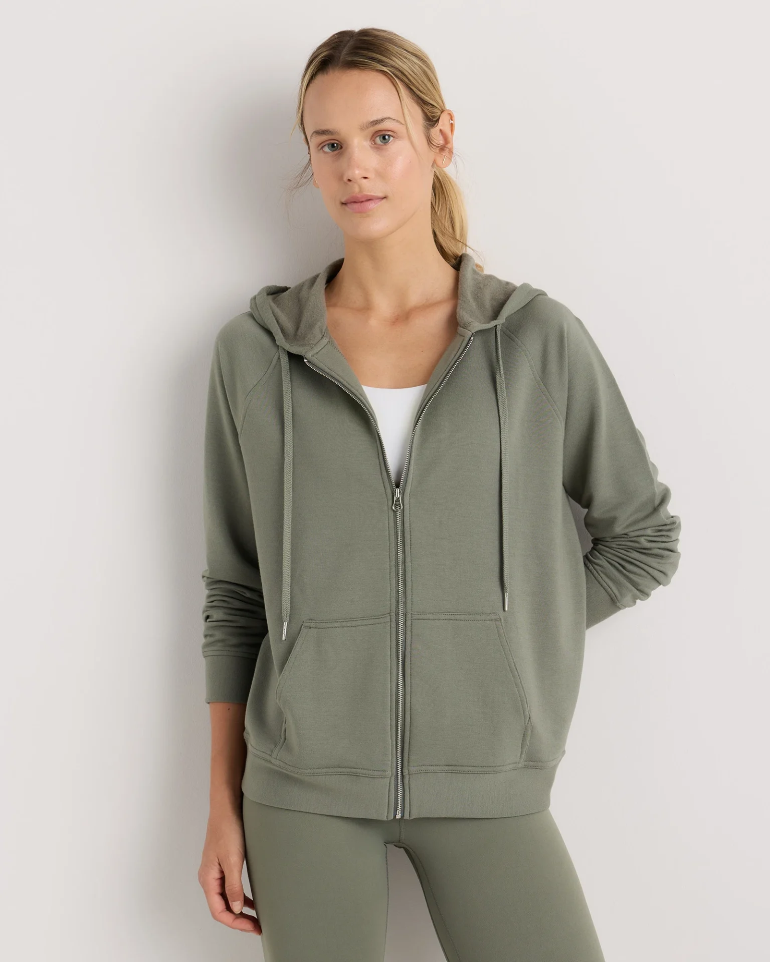 SuperSoft Fleece Full-Zip Hoodie (Smoked Thyme Green)