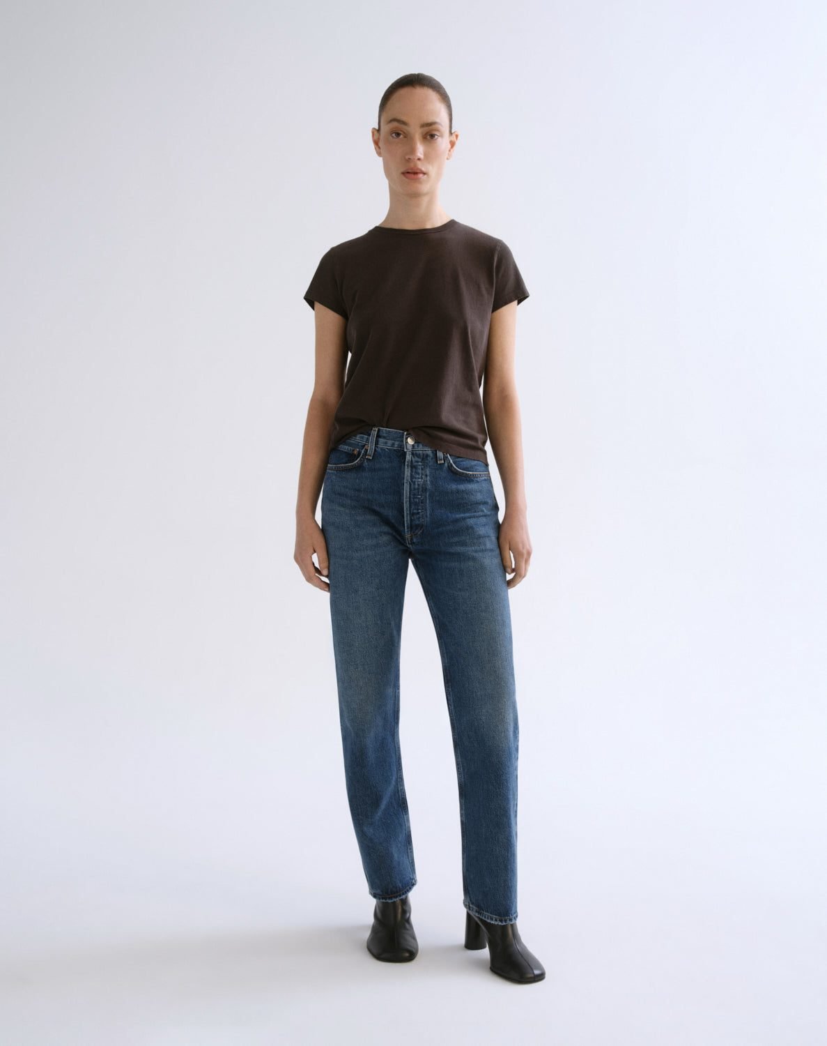 90's Pinch Waist High Rise Straight Jeans (Range)