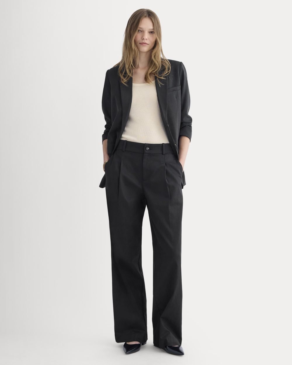 Wide-Leg Trouser in Buttersmooth (Black)