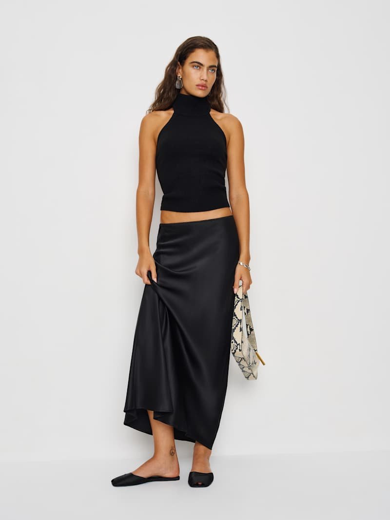 Layla Silk Skirt (Black)