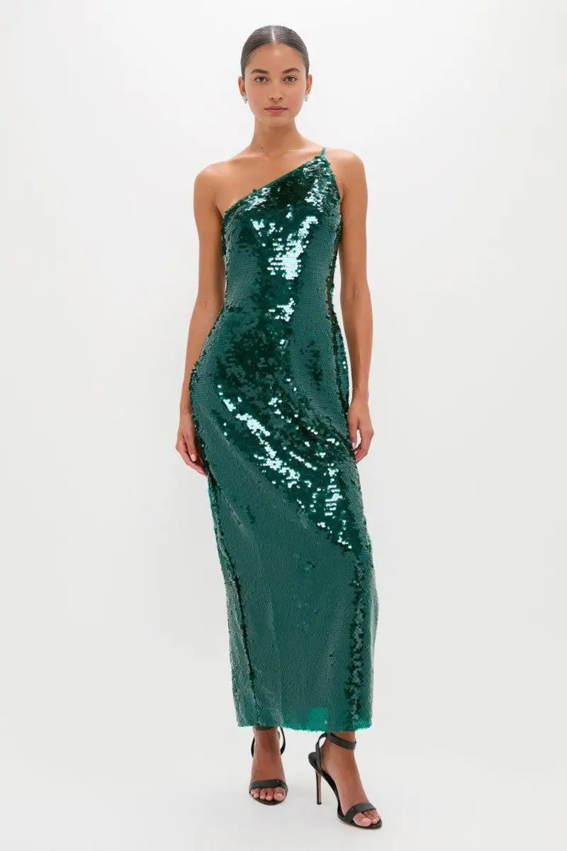Emerald Sequin Isa Maxi Dress