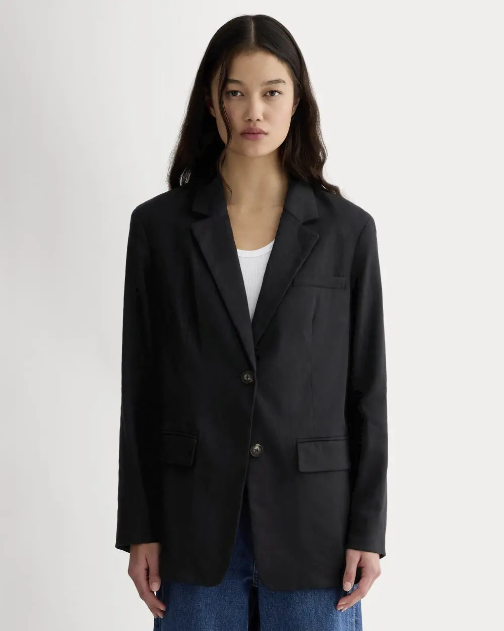 The Oversized Blazer in Buttersmooth (Black)