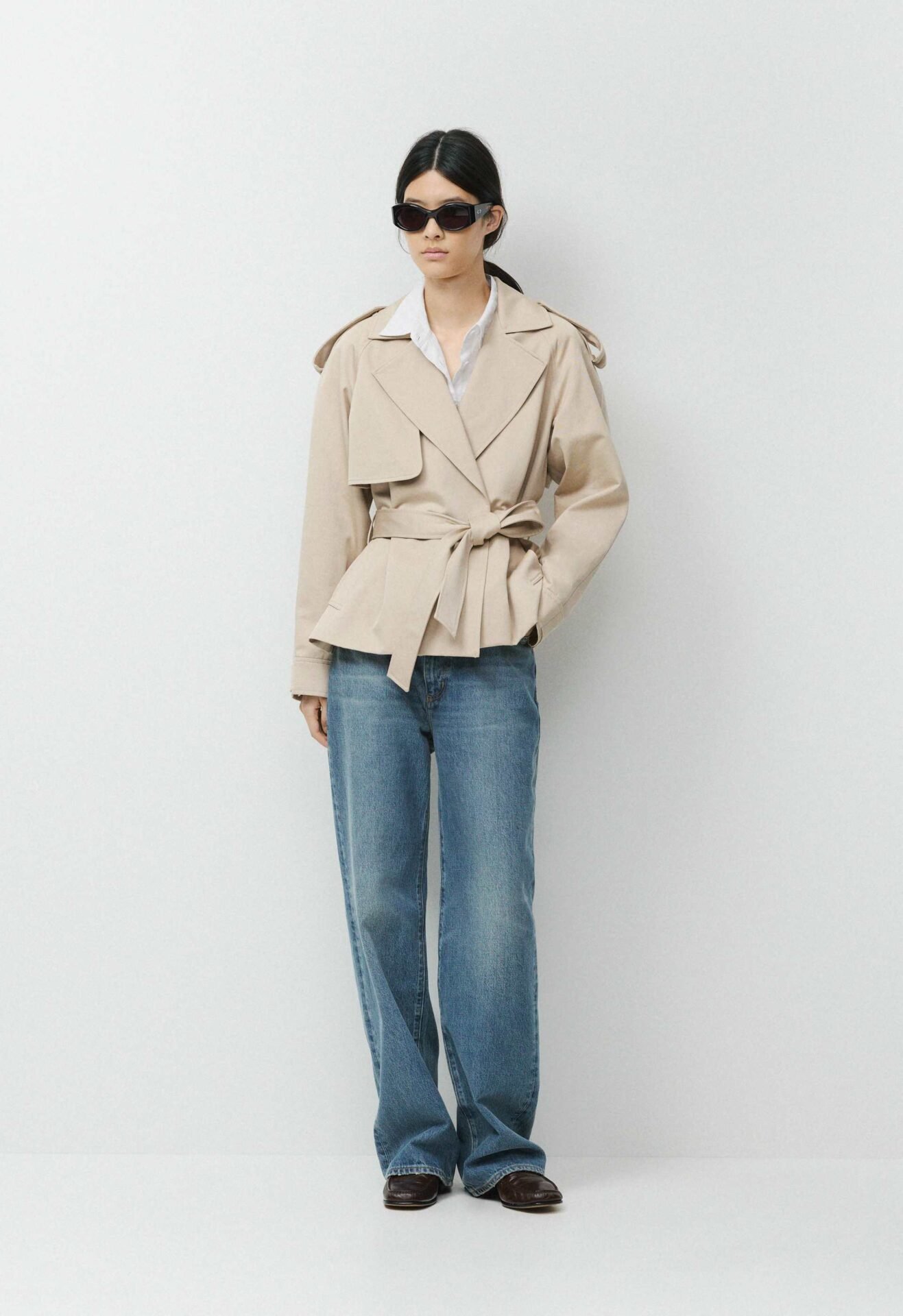 The Davis Short Trench Coat - Rich Twill (Marcona Beige)