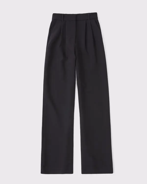 A&F Sloane Tailored Wide Leg Pant (Black)