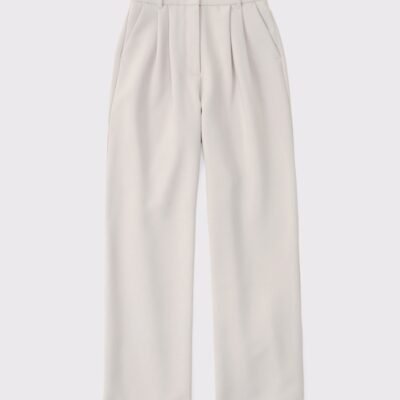 A&F Sloane Tailored Wide Leg Pant (Light Taupe)