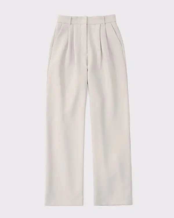 A&F Sloane Tailored Wide Leg Pant (Light Taupe)