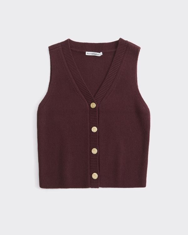 V-Neck Sweater Vest (Red Wine)