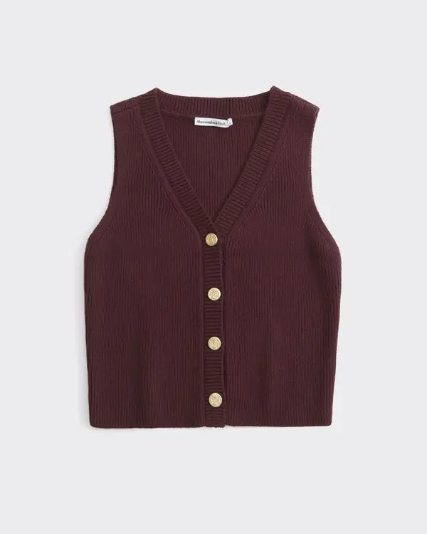 V-Neck Sweater Vest (Red Wine)