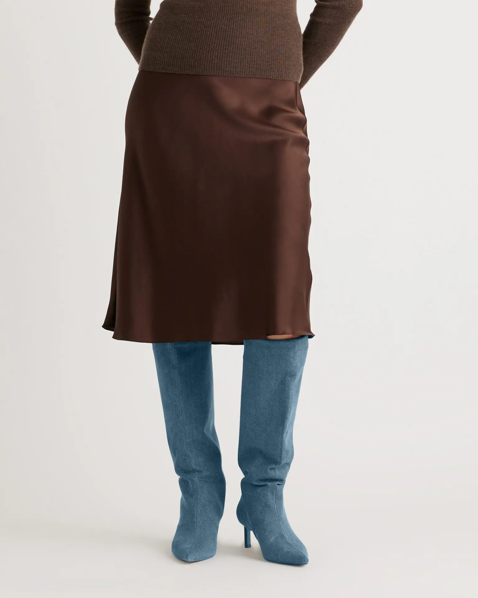 100% Washable Silk Skirt (Hot Fudge)