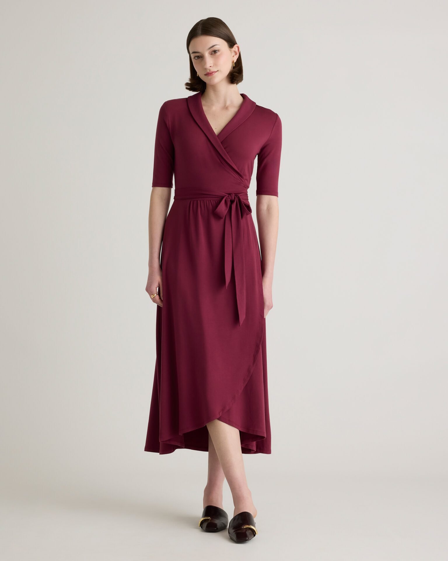 Tencel Jersey Midi Wrap Dress