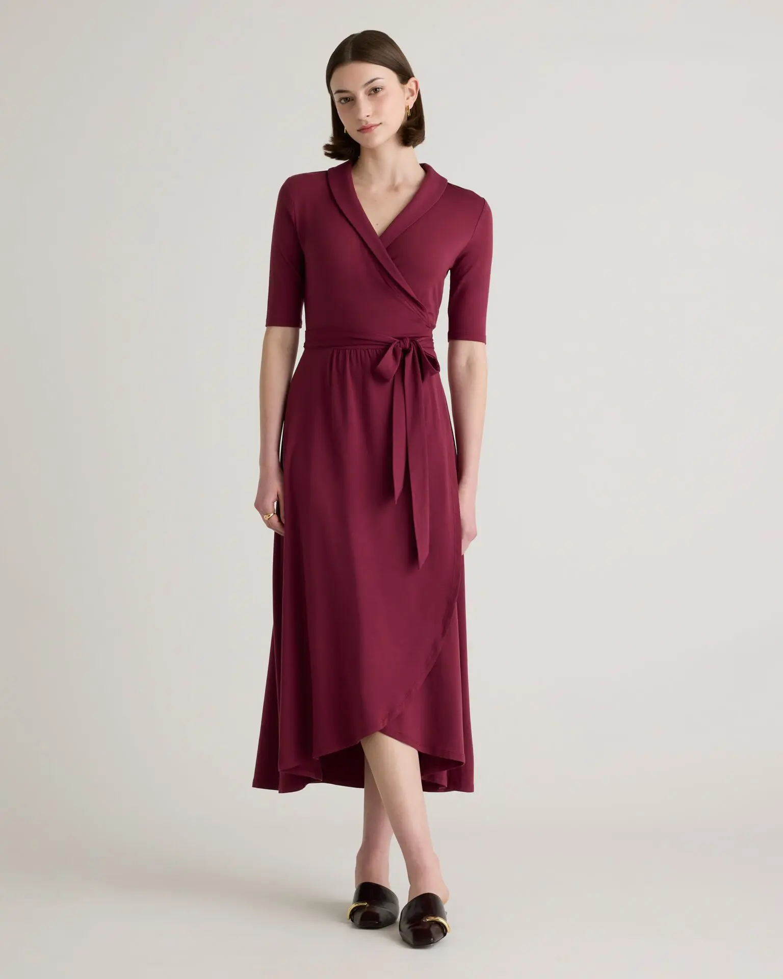 Tencel Jersey Midi Wrap Dress