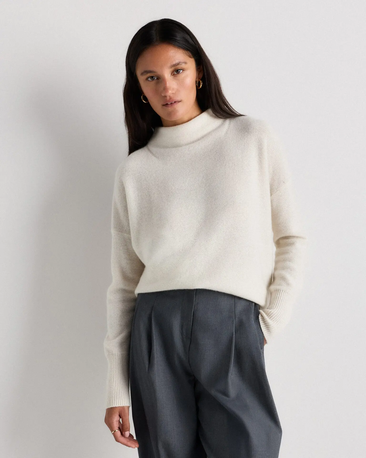 Mongolian Cashmere Funnel Neck Sweater