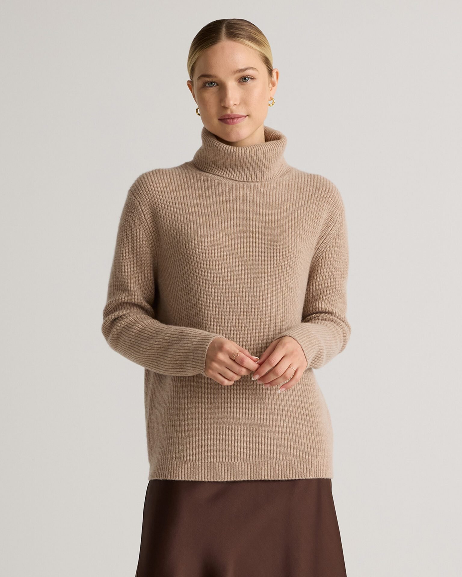 Mongolian Cashmere Fisherman Turtleneck Sweater