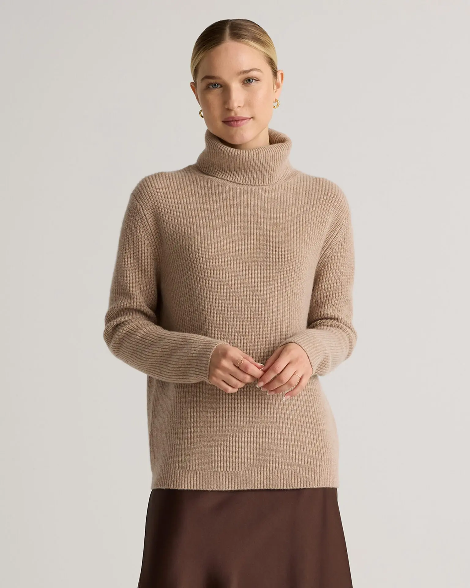Mongolian Cashmere Fisherman Turtleneck Sweater