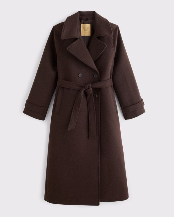A&F Carrie Wool-Blend Trench Coat