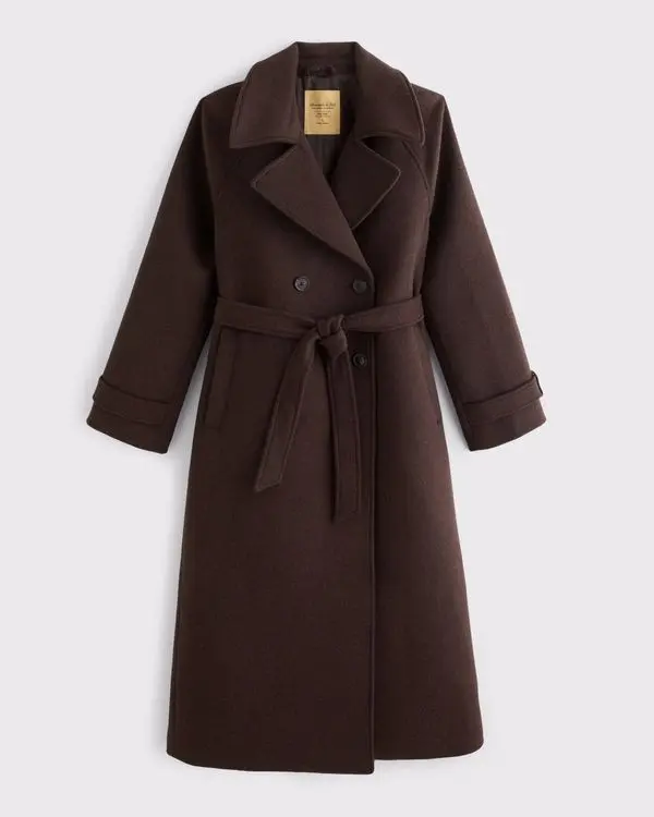A&F Carrie Wool-Blend Trench Coat