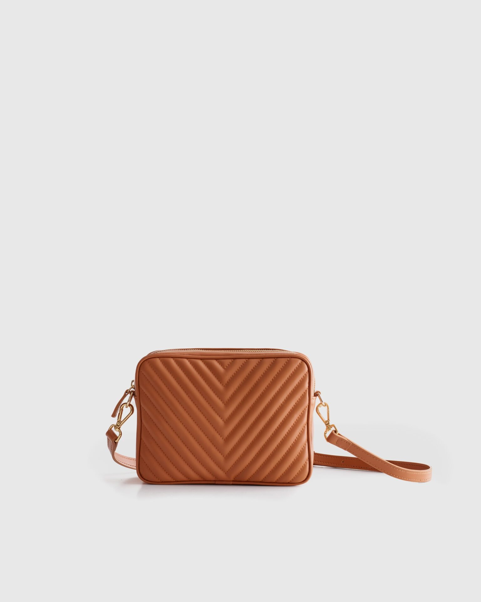 Gemma Quilted Crossbody (Cognac)