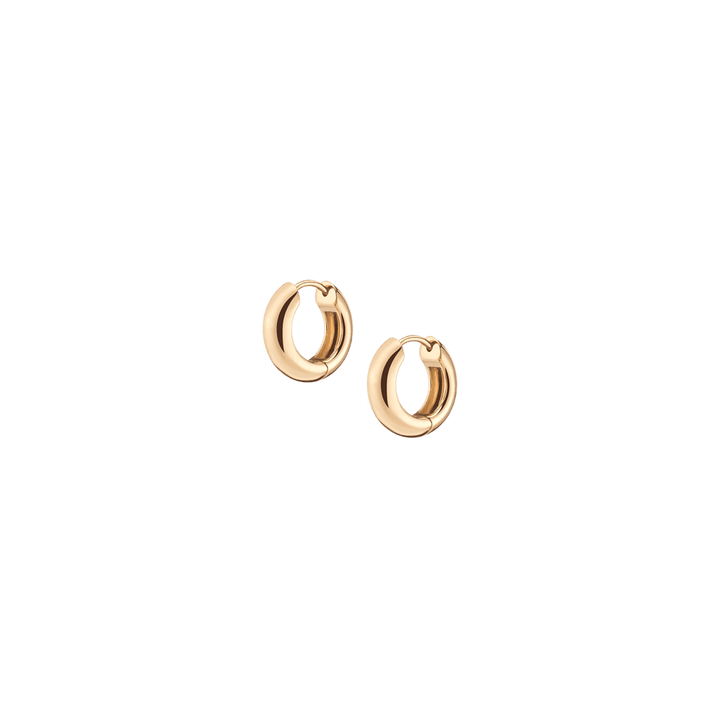 Gold Chunky Hinged Small Hoop Earrings