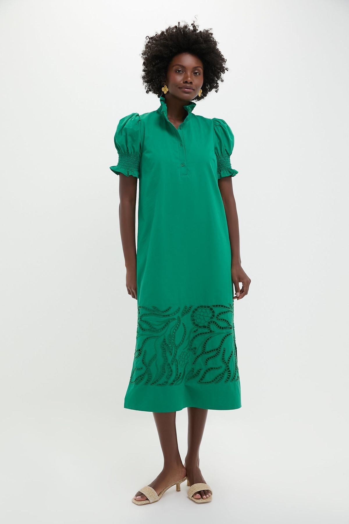 Emerald Green Eliza Midi Dress