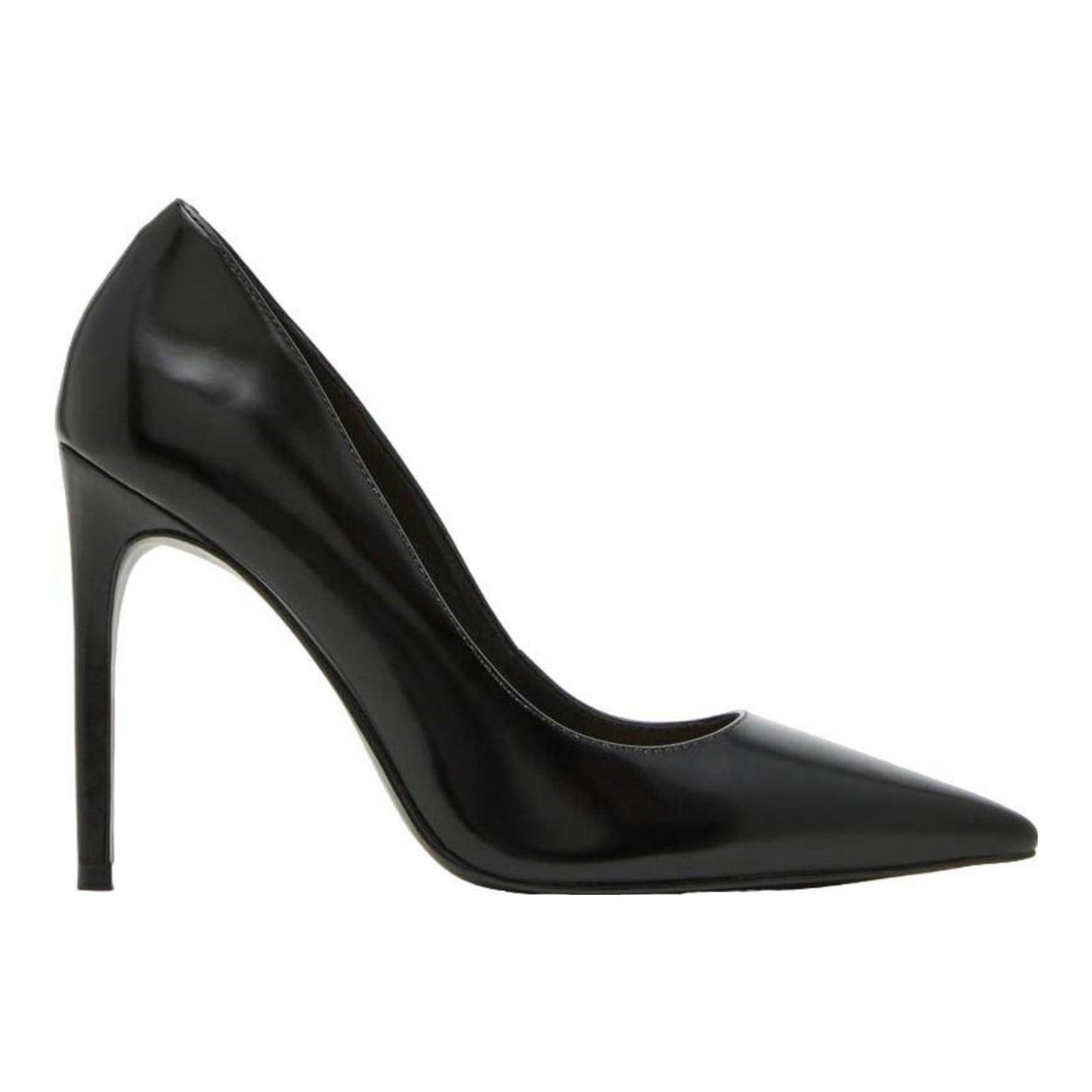 Noir Pointed Toe Pump (Black Leather)
