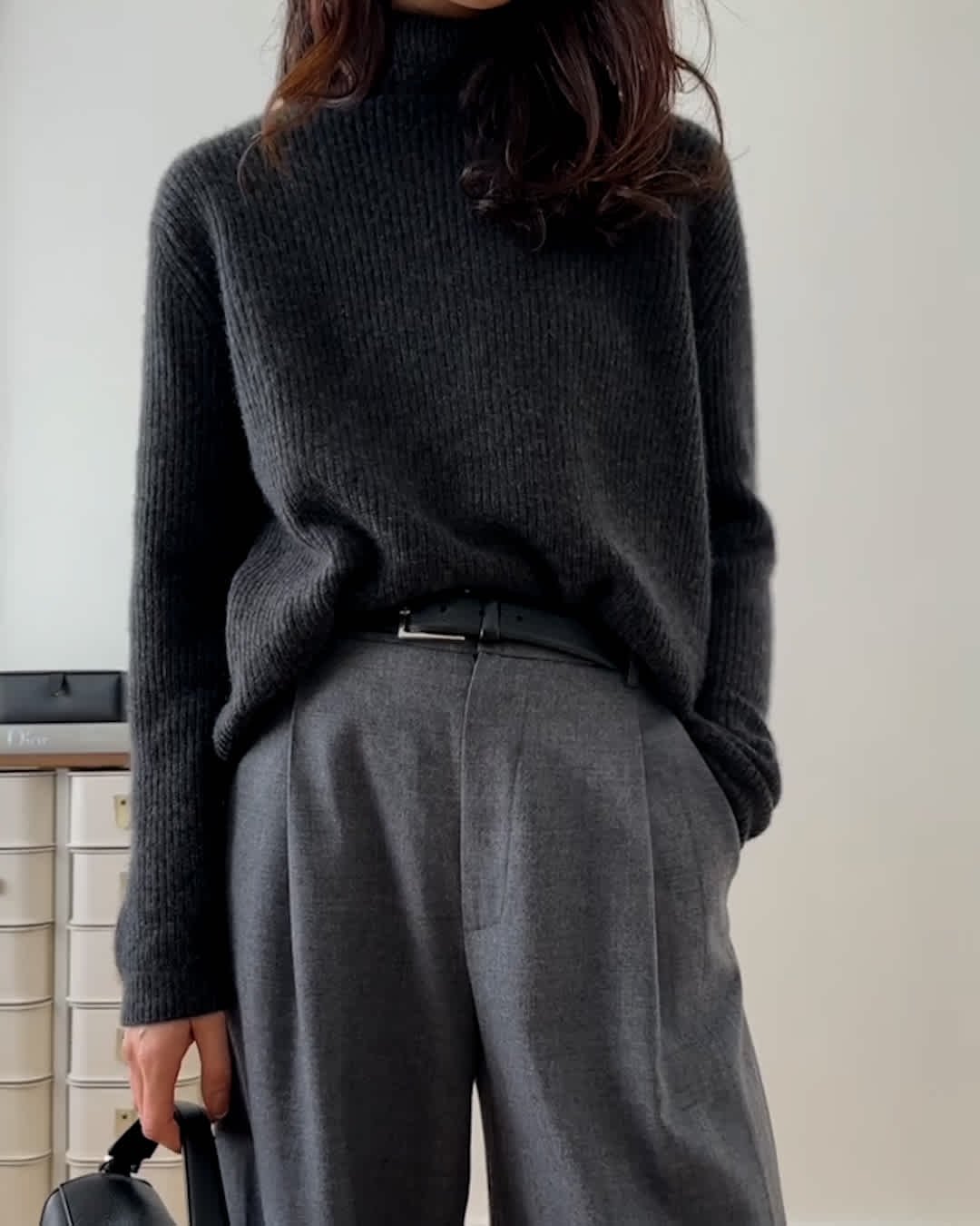 Mongolian Cashmere Fisherman Turtleneck Sweater