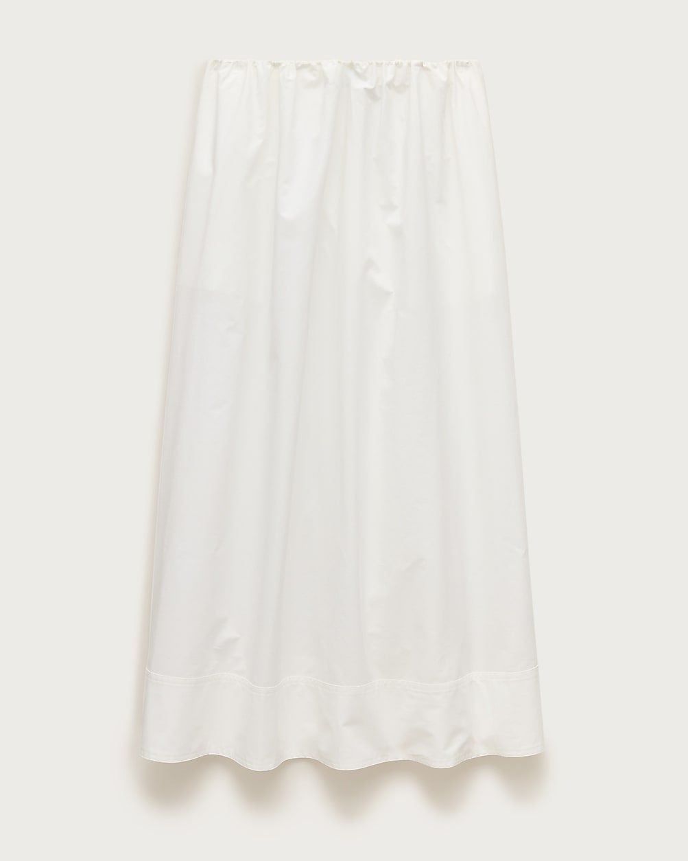 Pull-on Midi Skirt in Cotton Poplin