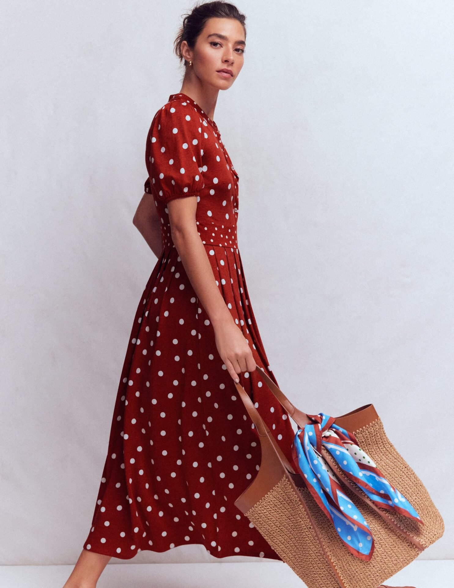 Amber Pleat Jersey Midi Dress
