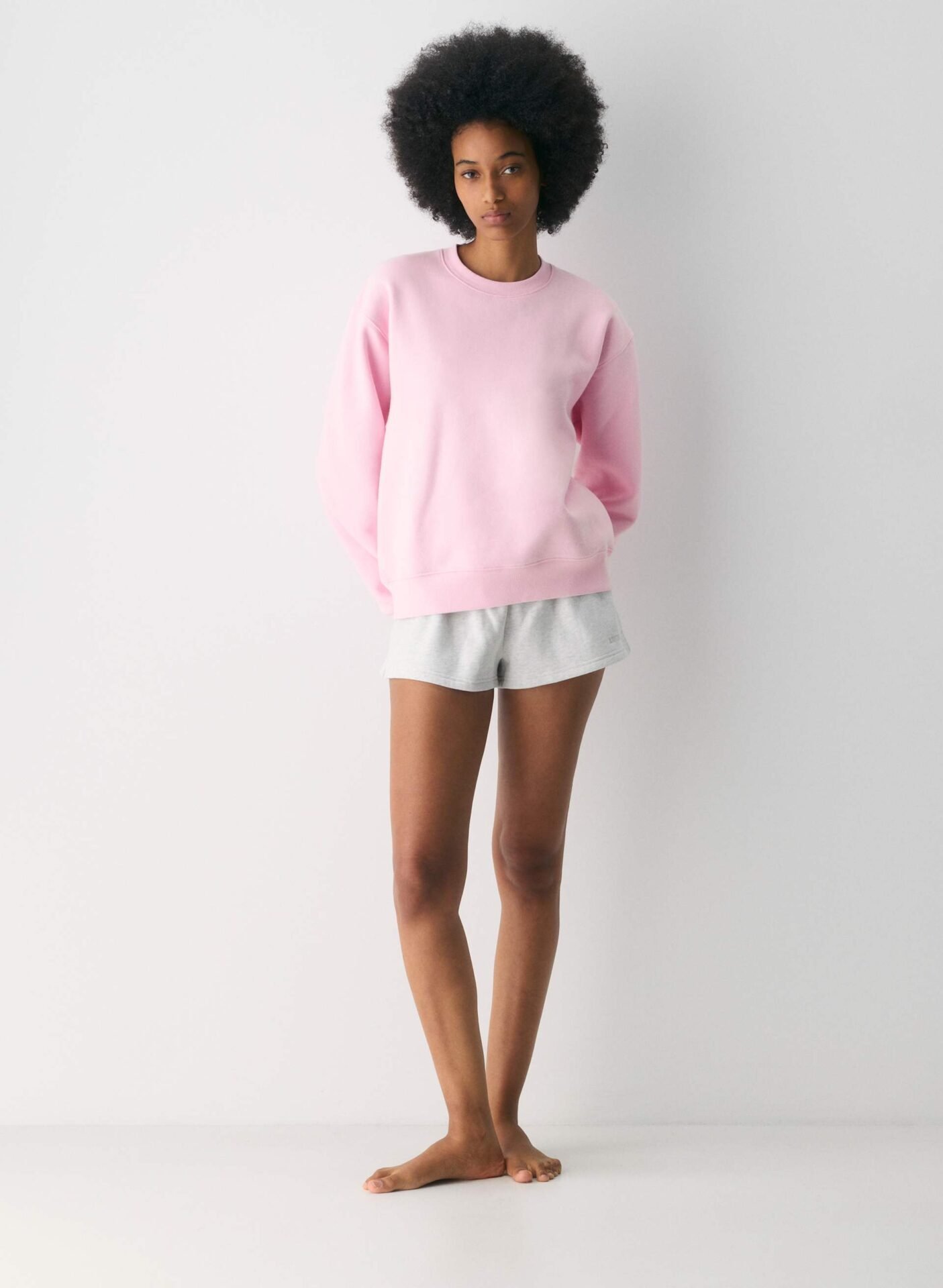 Cozy Sweatfleece Perfect Crew Sweatshirt (Milkshake Pink)