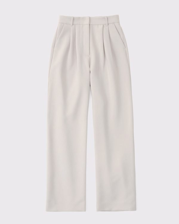 A&F Sloane Tailored Wide Leg Pant (Brown/Light Taupe)