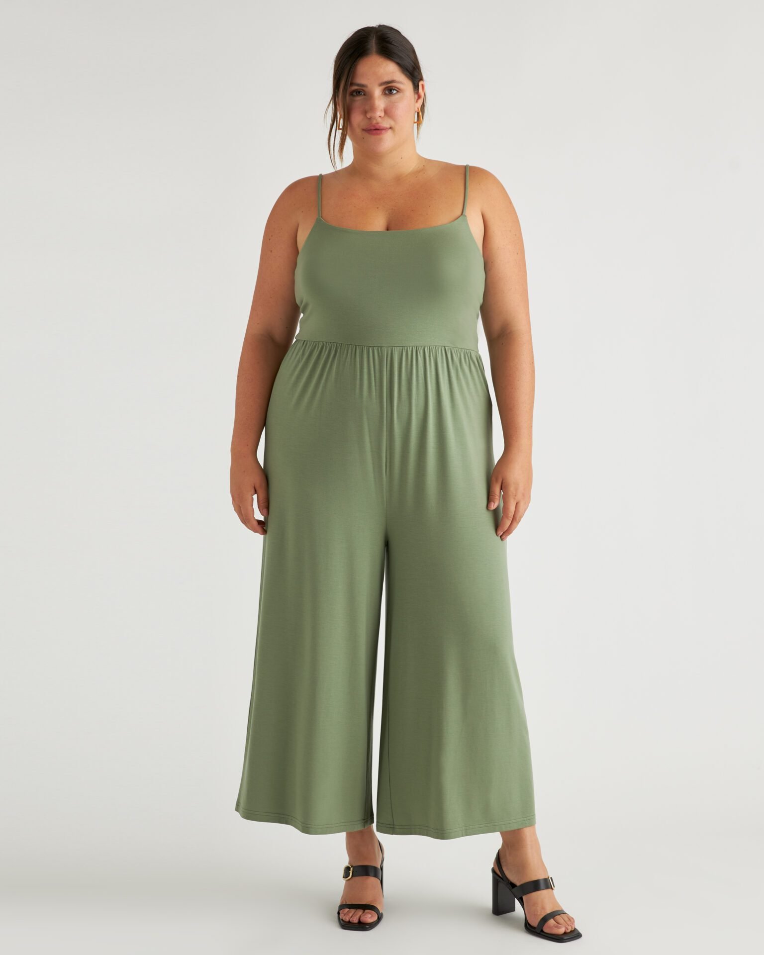 Tencel Jersey Wide Leg Jumpsuit (Sage)
