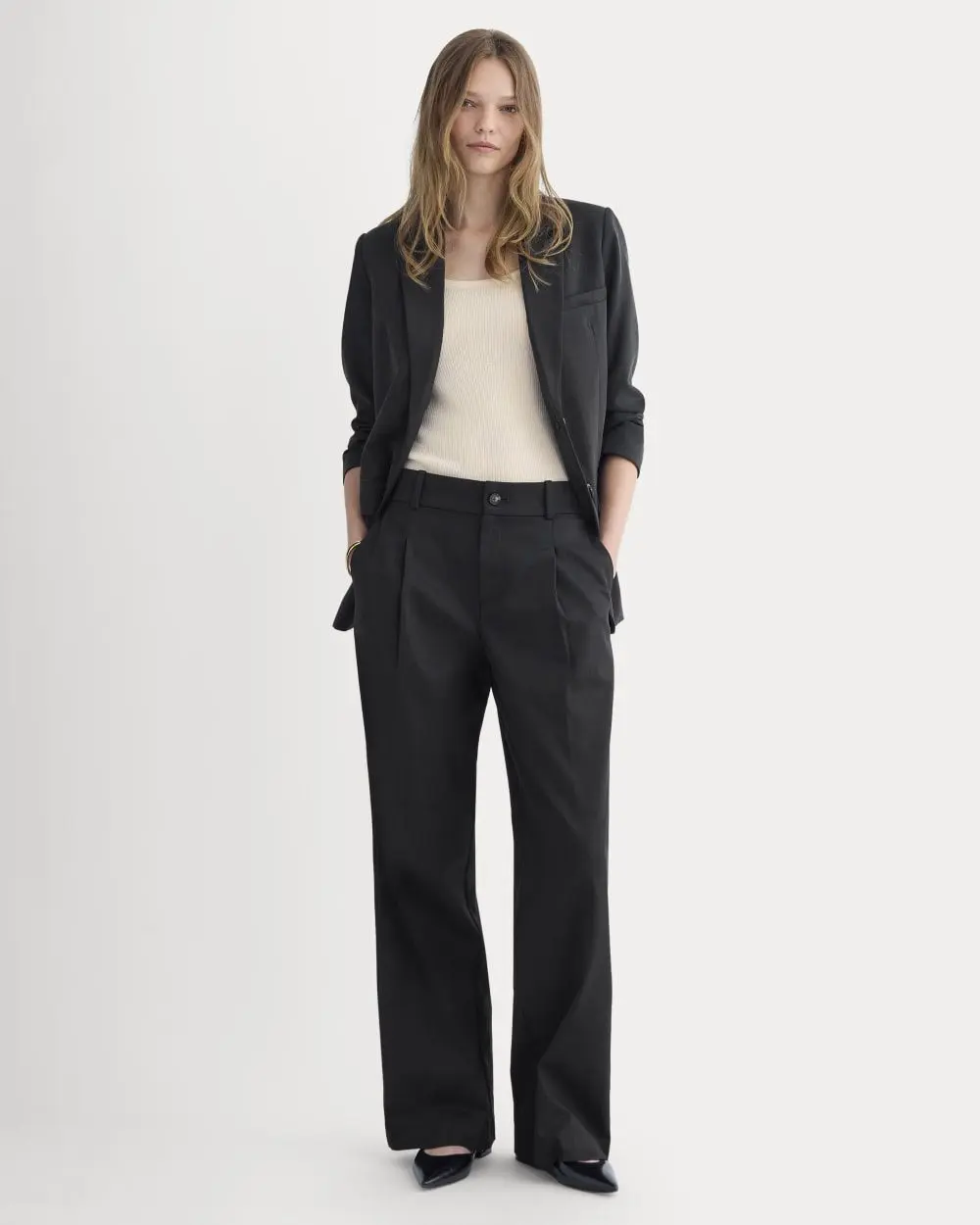 Wide-Leg Trouser in Buttersmooth (Black)
