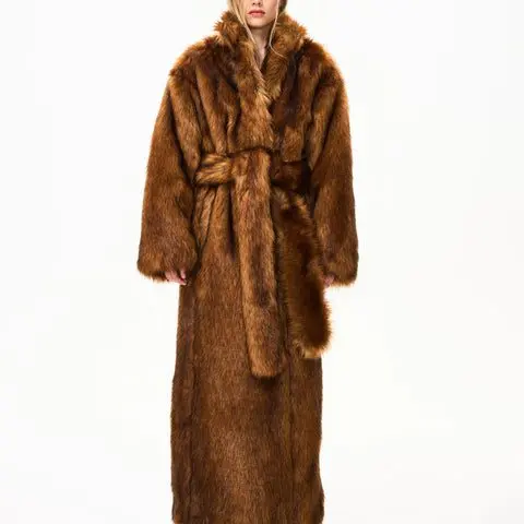 Faux Fur Coat (Cedar/Brown)