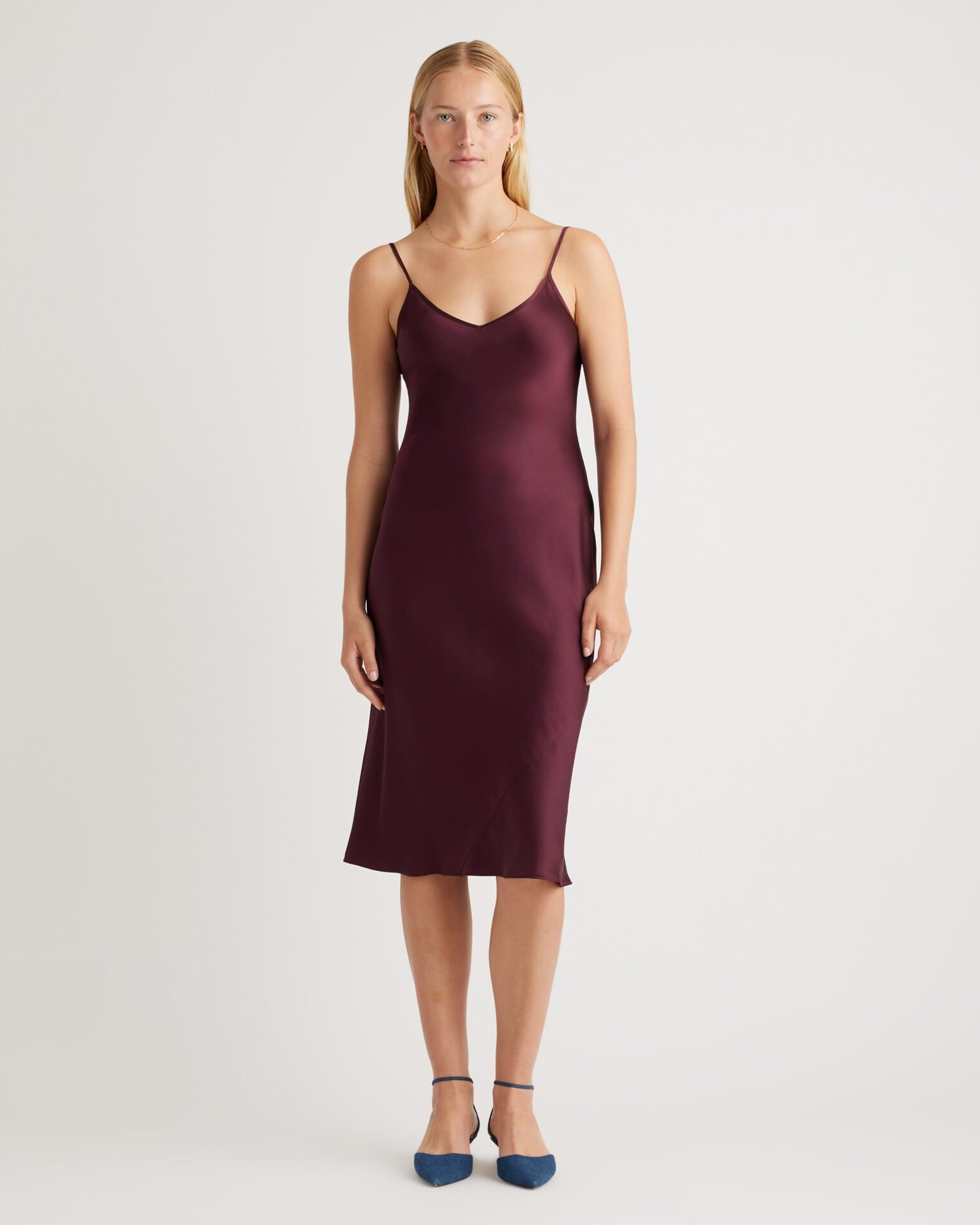 100% Washable Silk Slip Dress (Wine Tasting Red)