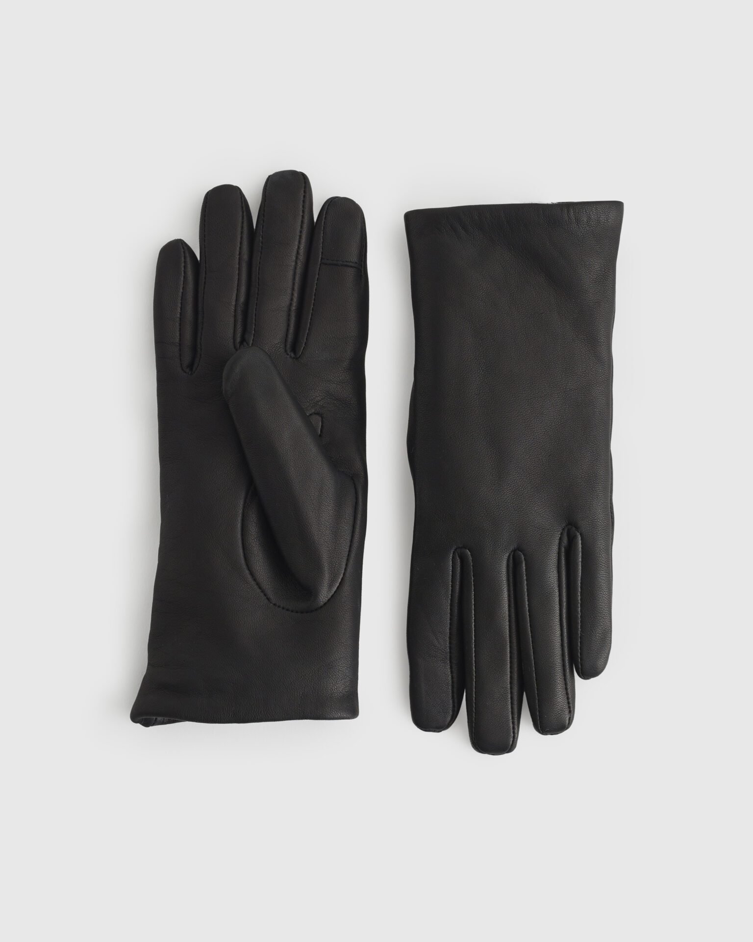 Cashmere Lined Leather Gloves (Black)