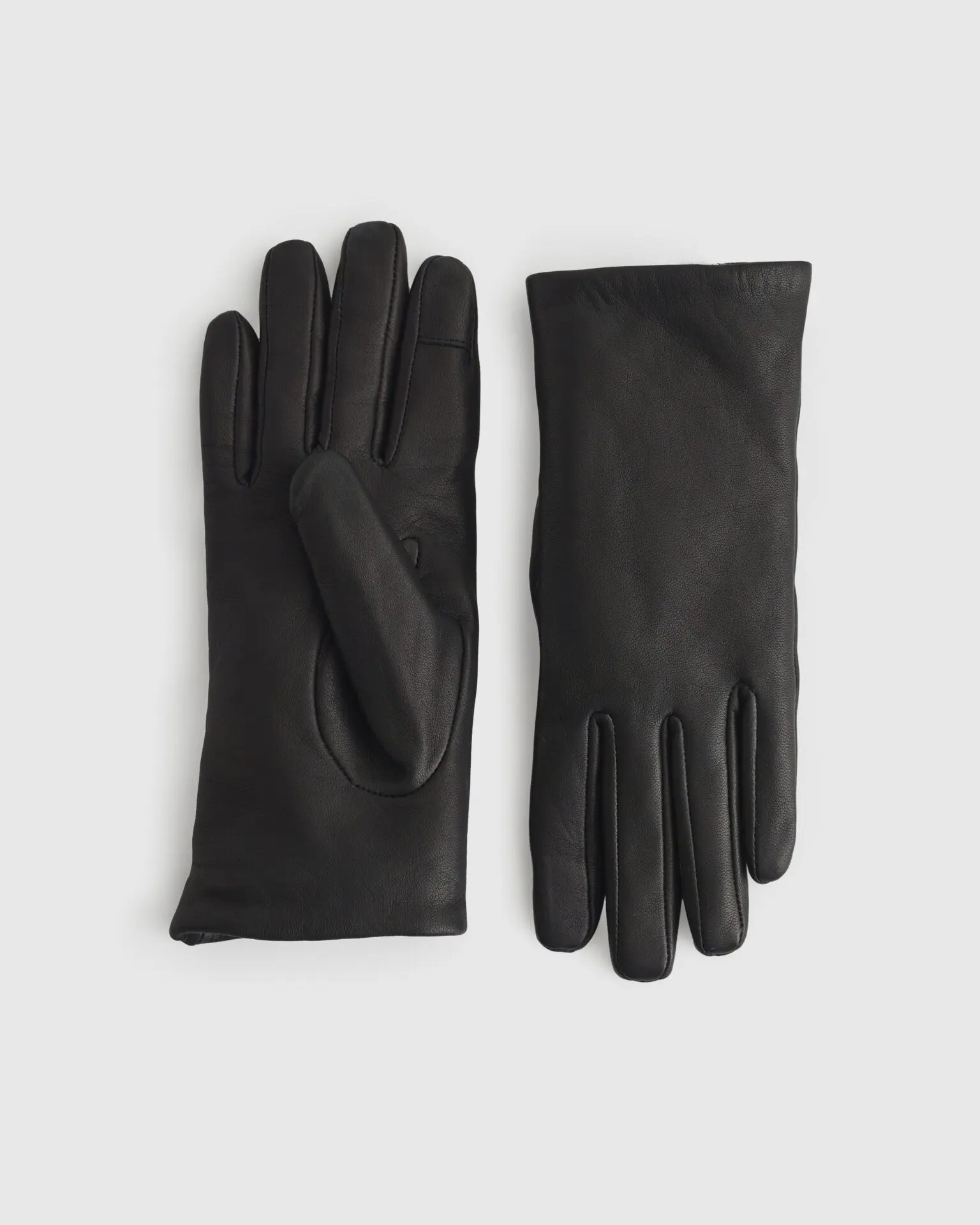 Cashmere Lined Leather Gloves (Black)
