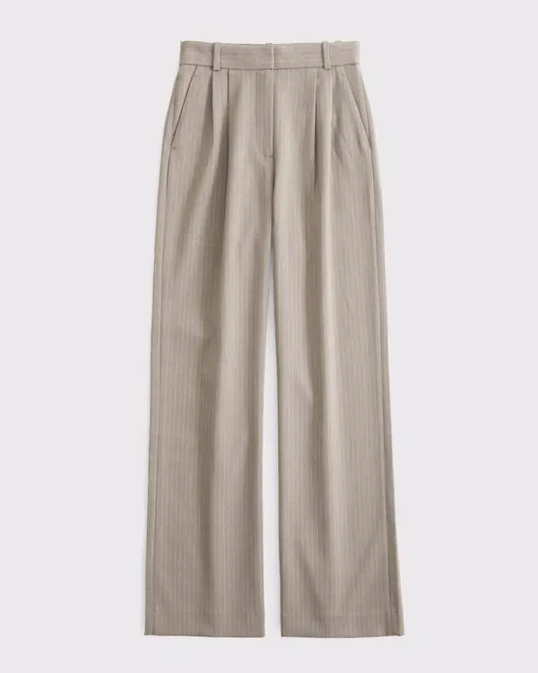 A&F Sloane Tailored Wide Leg Pant (Brown)