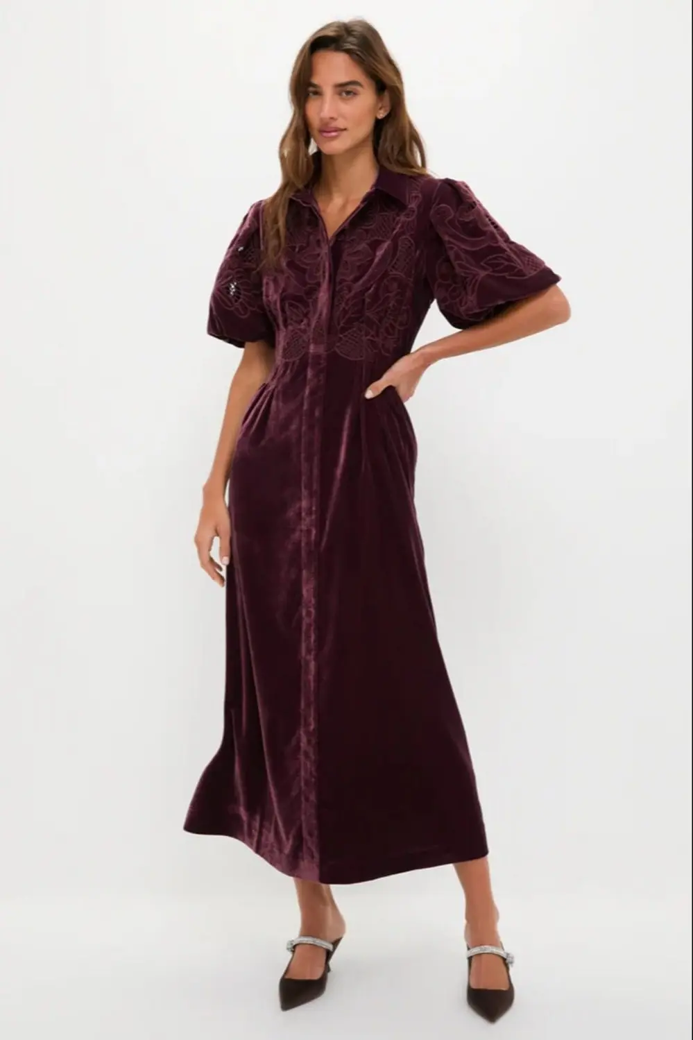 Winetasting Velvet Lace Delaney Dress