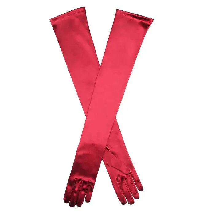 Bella Long Opera Satin Gloves (Burgundy)