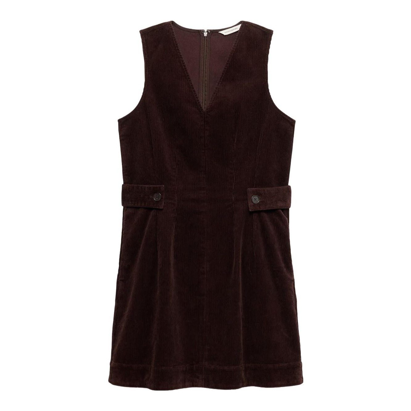 Corduroy Side-Button Mini Dress