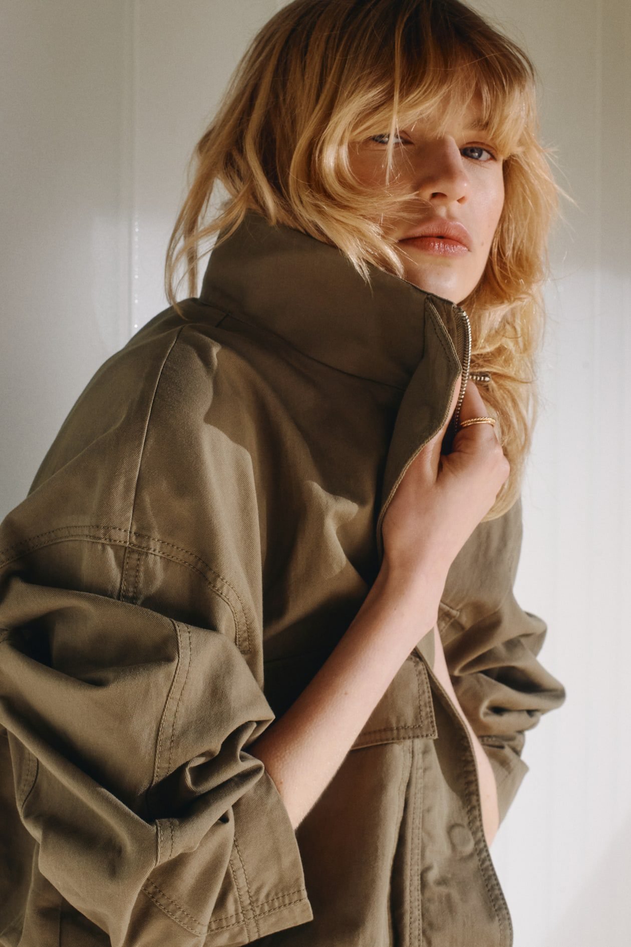 Oversized Utility Jacket (Dusty Khaki Green)