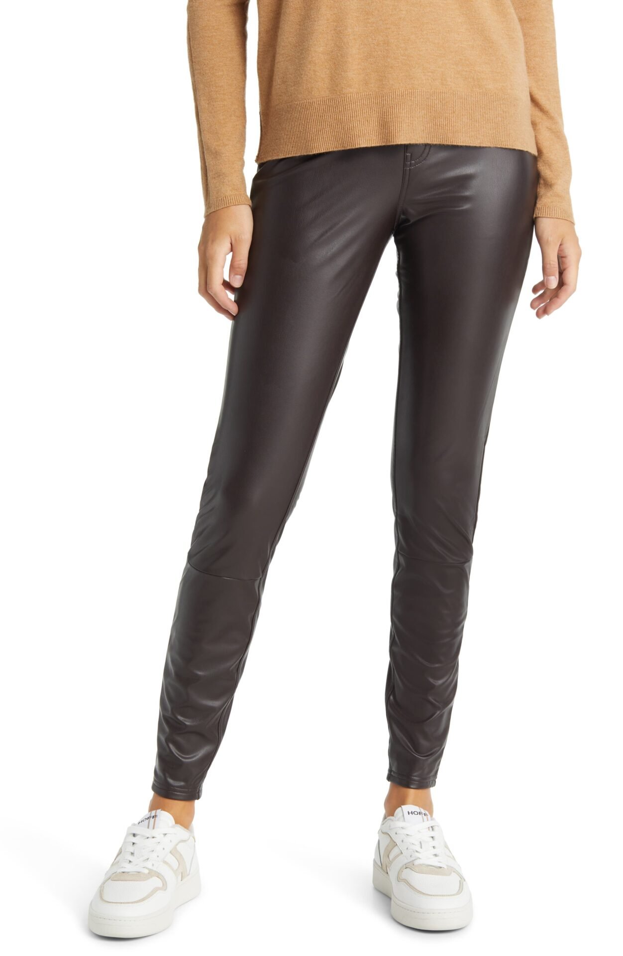 Faux Leather Leggings (Caramel)