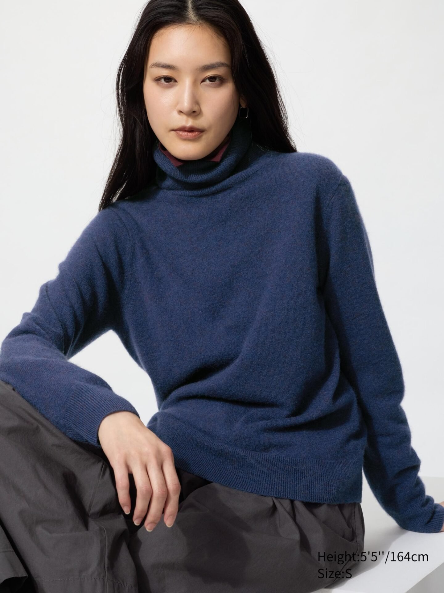 Cashmere Sweater | Turtleneck (Blue)