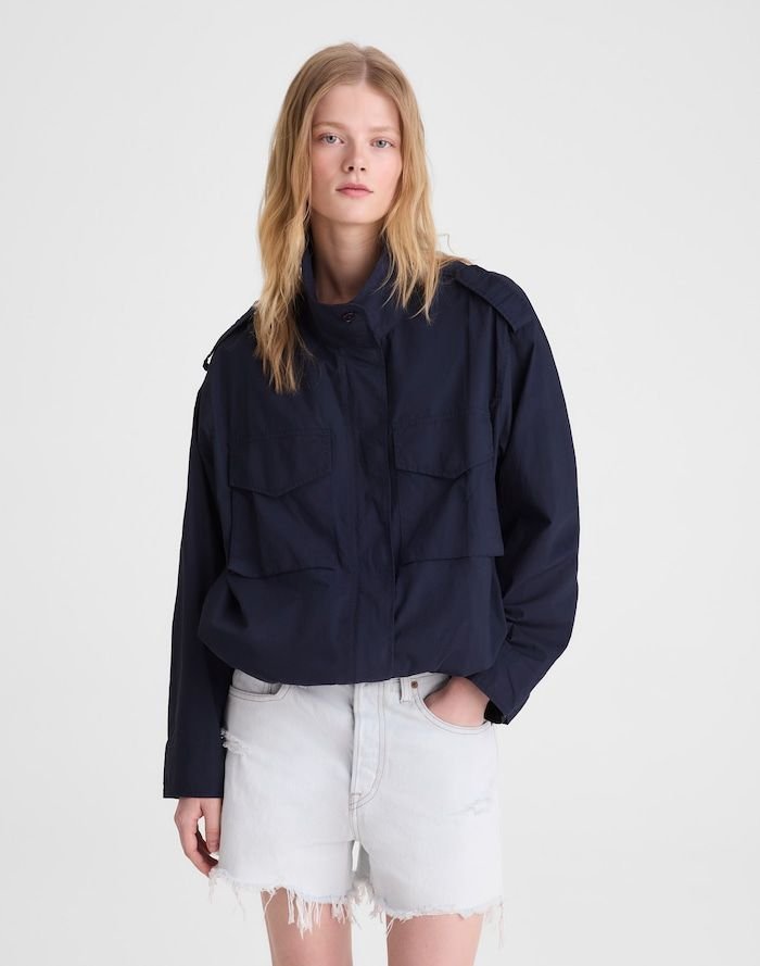 Field Jacket in Washed Poplin (Classic Navy)