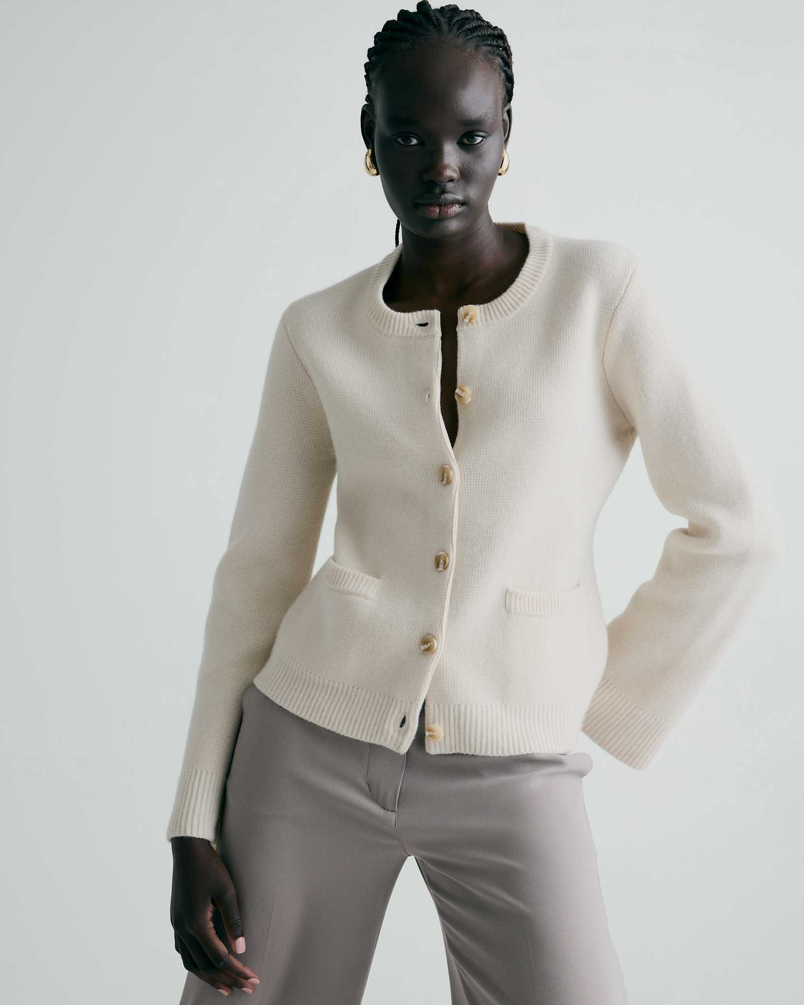 Mongolian Cashmere Structured Cardigan
