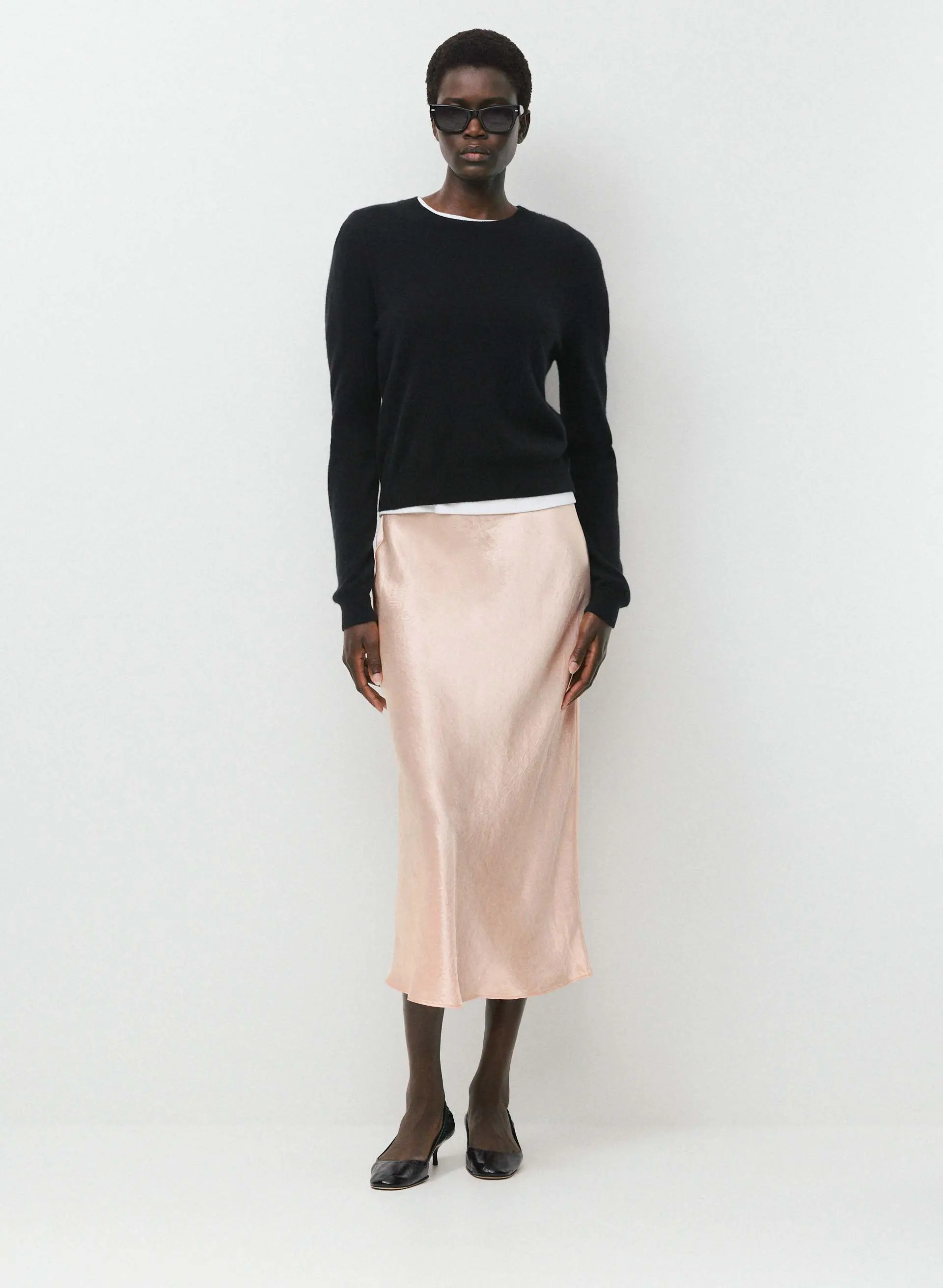 Slip Satin Maxi Skirt (Ballet Pink)