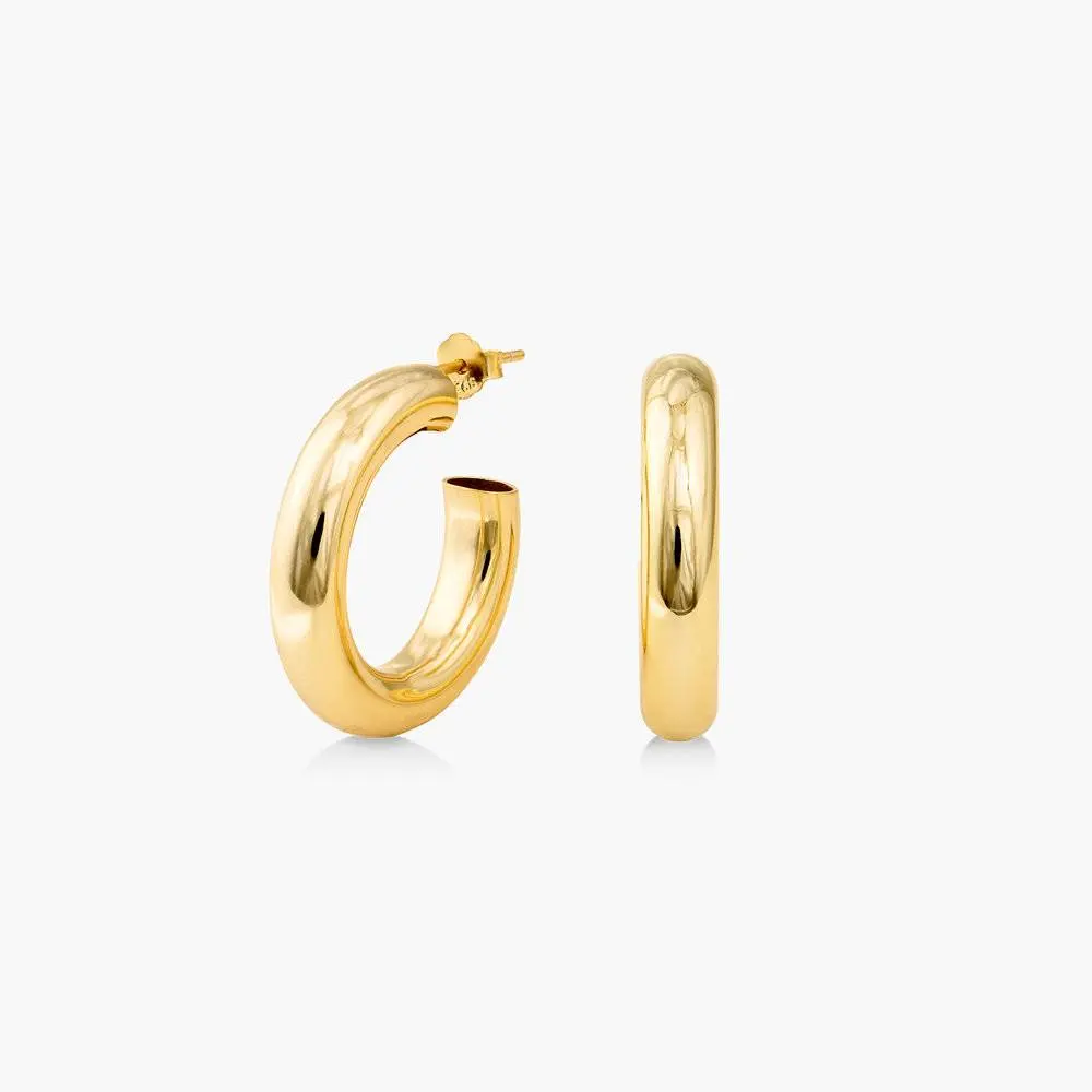 Chunky Hoop Earrings (Gold Vermeil)