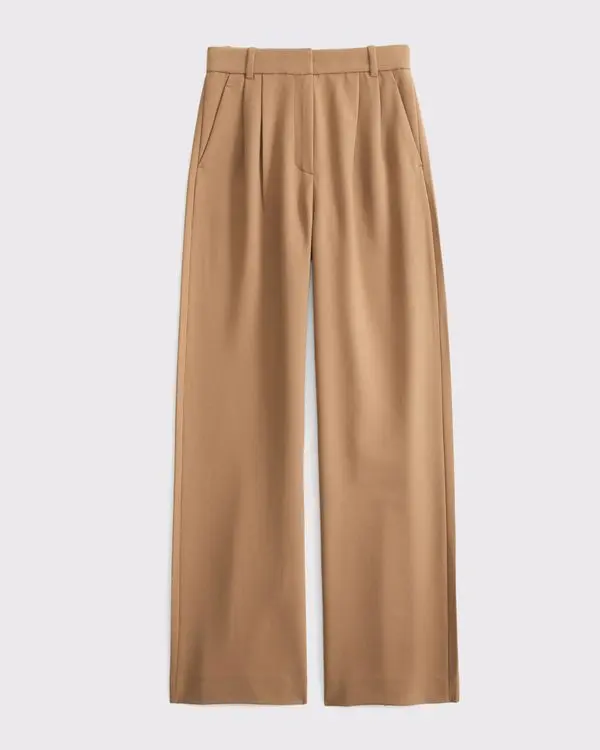 A&F Sloane Tailored Wide Leg Pant (Brown)