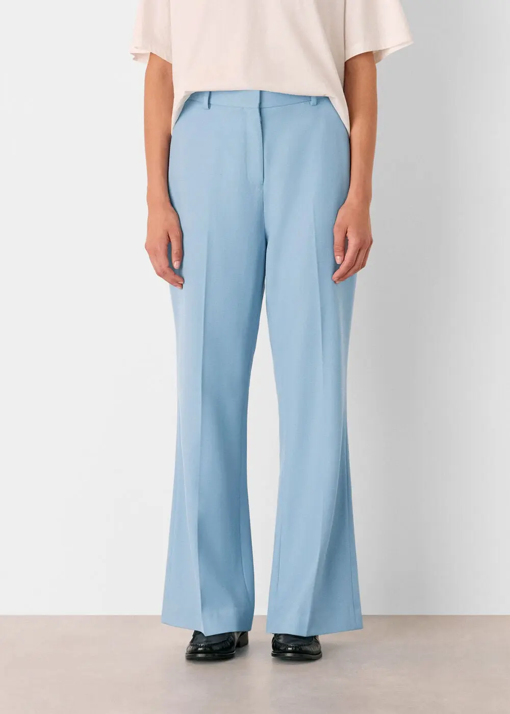 Blue Wool Blend Tailored Trouser