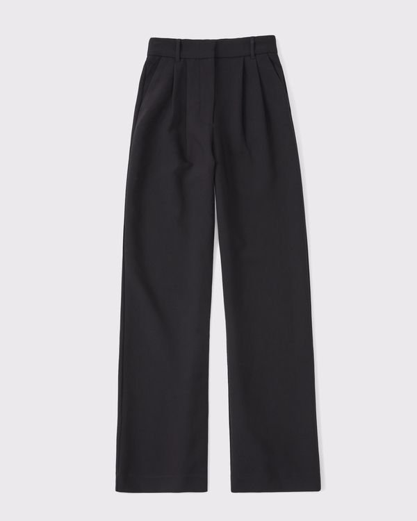 A&F Sloane Tailored Wide Leg Pant (Black)