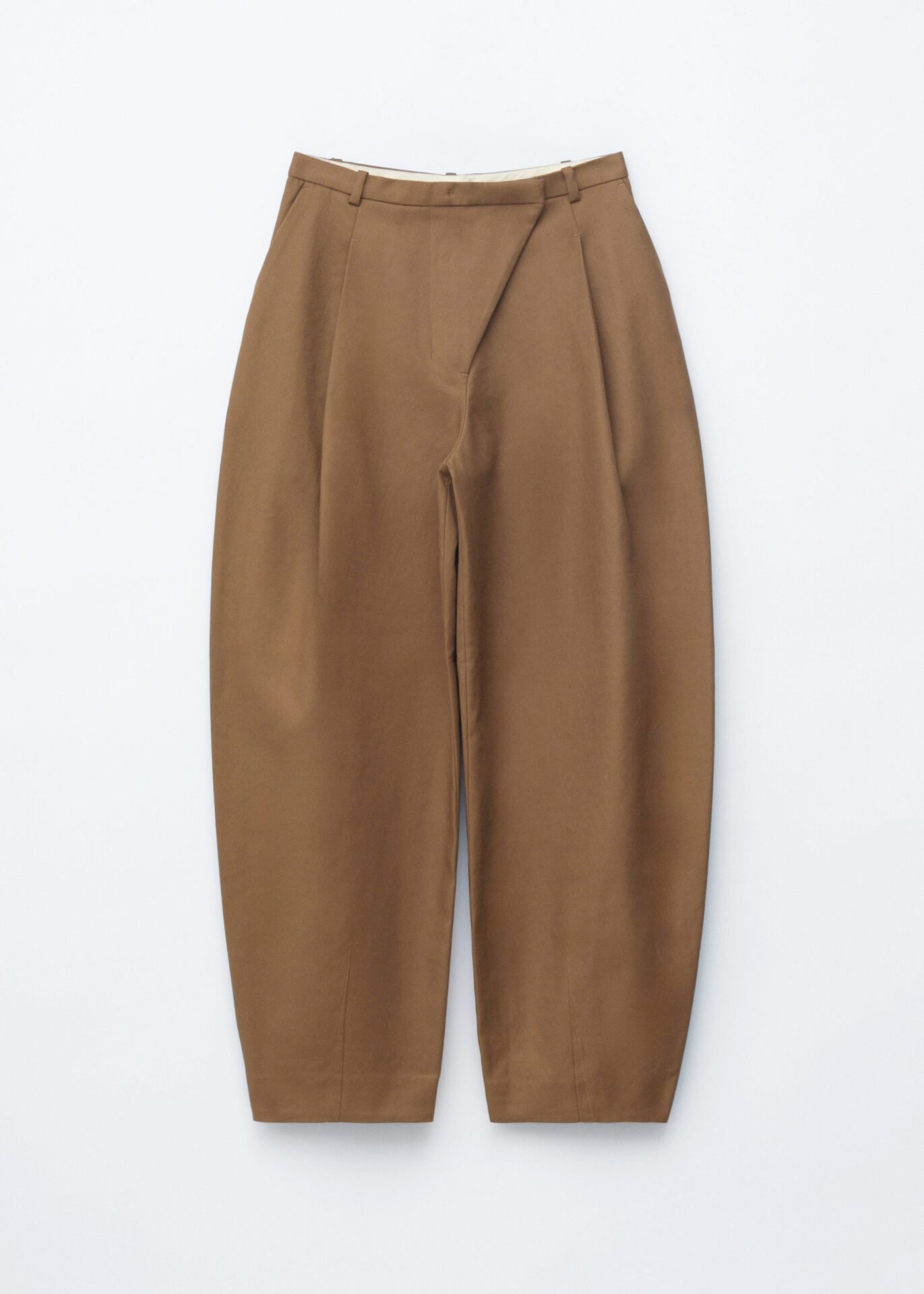 Barrel-Leg Trousers (Brown)